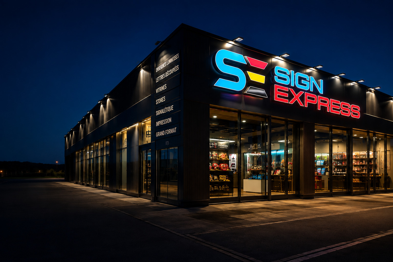 Réalisation de signalétique et enseigne Sign Express